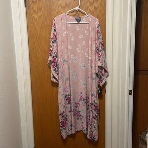 Boho long floral duster cardigan